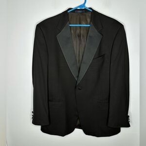 BURBERRY Black Pure Wool Shawl Collar Sport Coat sz 42R Single Breasted
